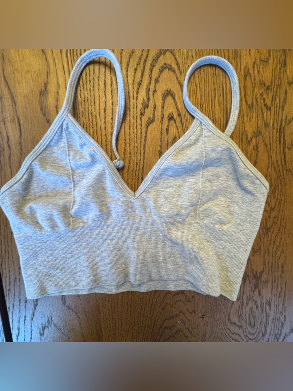 ALO Yoga Light Gray Ribbed Bralette Top